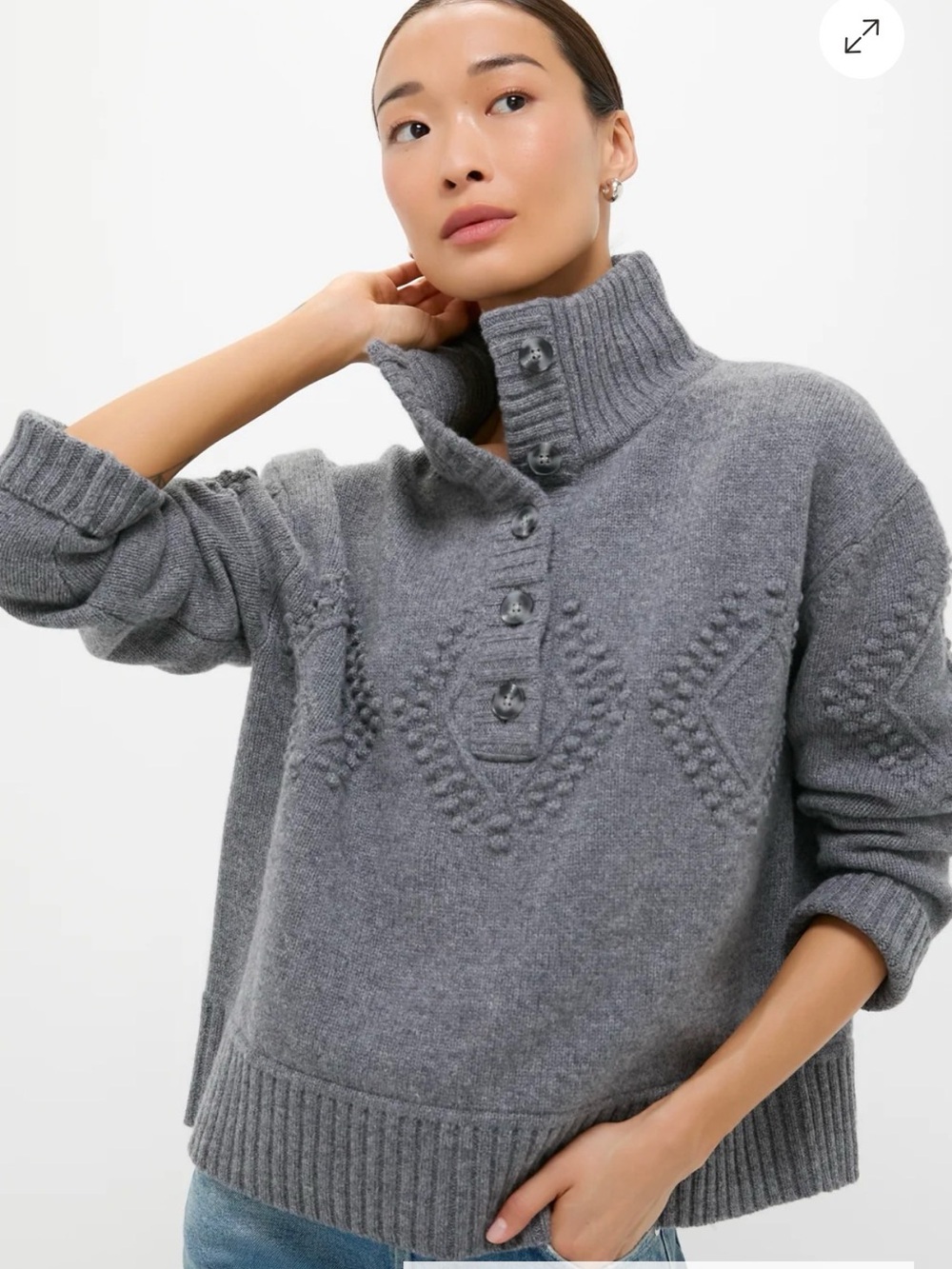 Tuckernuck Gray Henry Button-Up Sweater